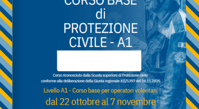 A1 Corso Base per nuovi aspiranti volontari di Protezione Civile – I edizione ottobre 2026